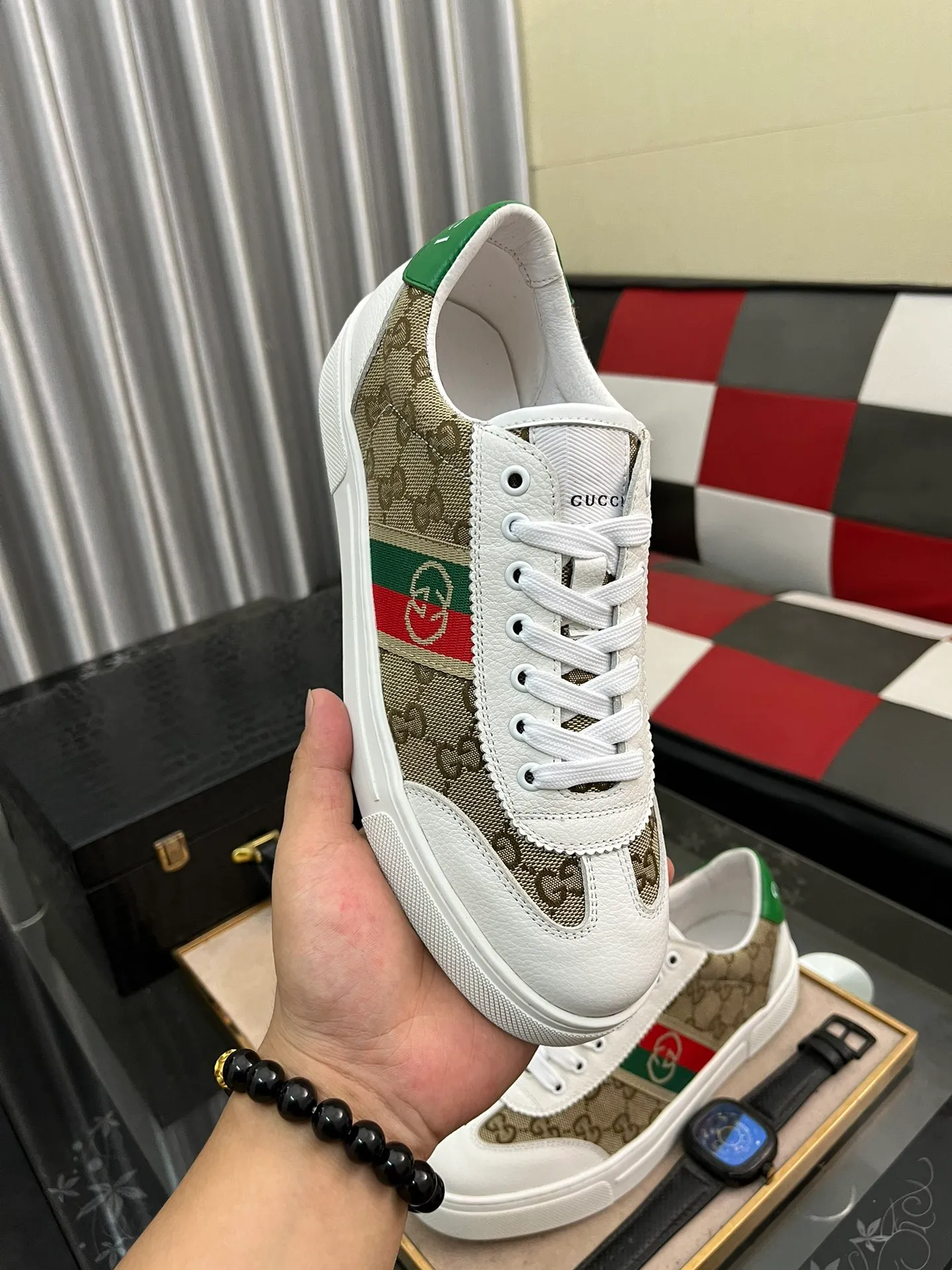 Men's shoes 💰400⌚️⌚️《Gucci*》The latest hot-selling casual shoes, top brand [seduce] luxury~purchase, top~quality. [Strong] The upper is made of imported breathable mesh with material ➕ breathable sports lining (•) and fine workmanship. Original personalized fashionable soft rubber wear-resistant outsole, size: 38-443⃣️colors available